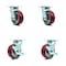 Service Caster 5 Inch Poly on Aluminum Swivel Caster Set with Ball Bearings 2 Brakes SCC SCC-30CS520-PAB-2-TLB-2 - alternate 3